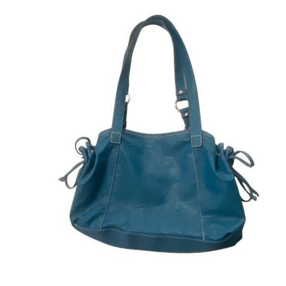 STRADA Pebbled Leather Handbag with Silver Hardware Multiple Pockets - Picture 3 of 7